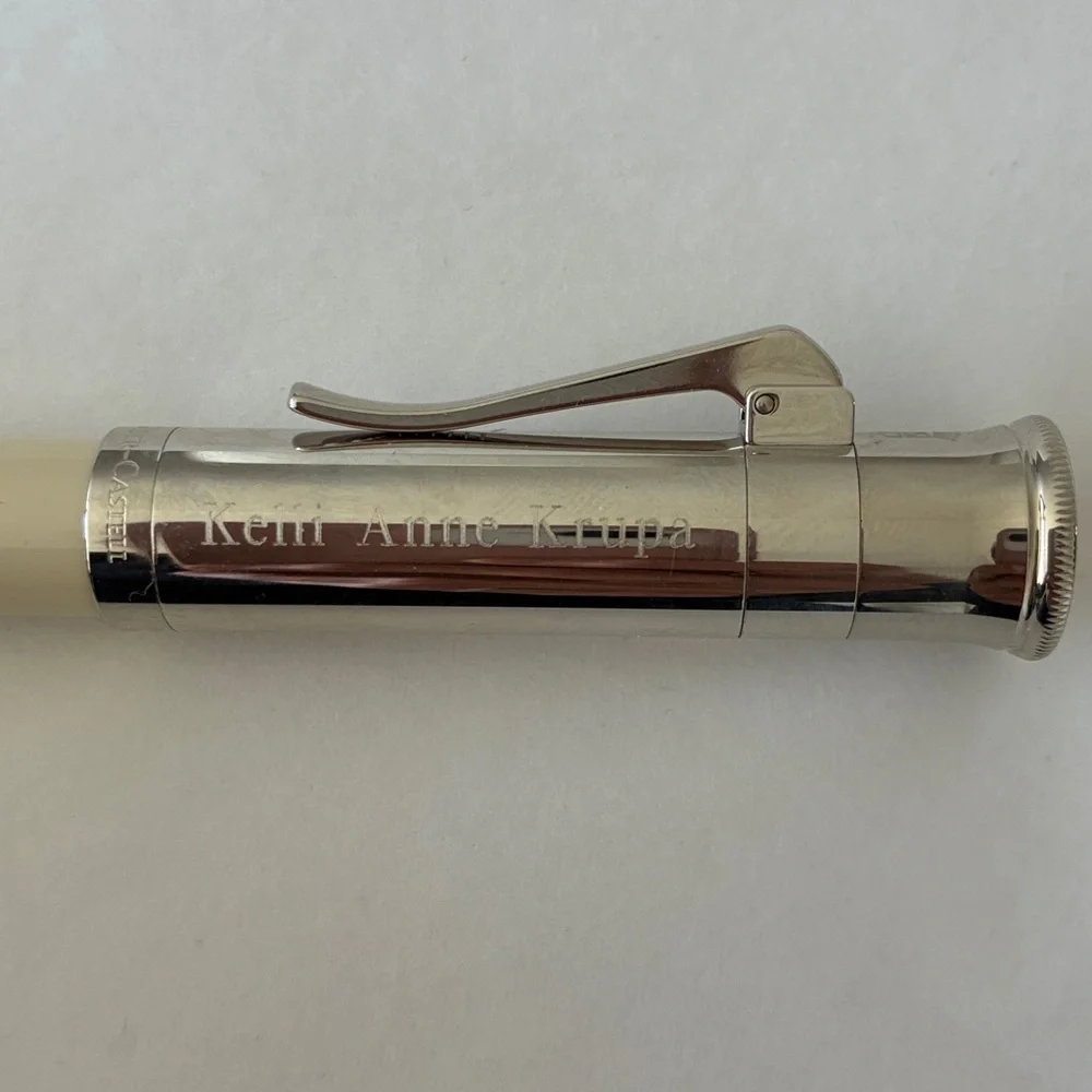 Graf Von Faber-Castell Luxury Ballpoint Pen With Ivory Resin and Chrome - Picture 8 of 10
